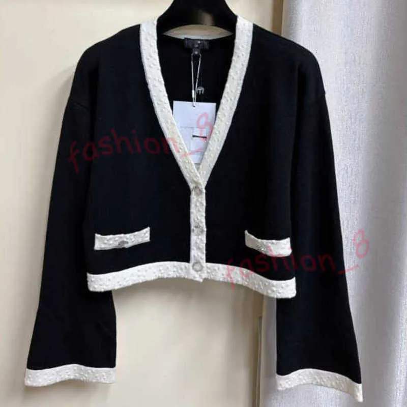 Color Block Knit Cardigan Womens Designer Black Cardigan Sweater