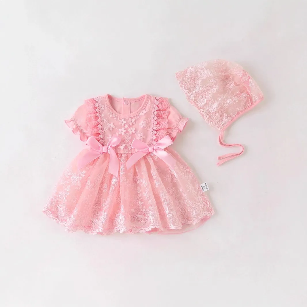 Fall Cotton Lace Princess Jumpsuit With Accessories Set For Baby