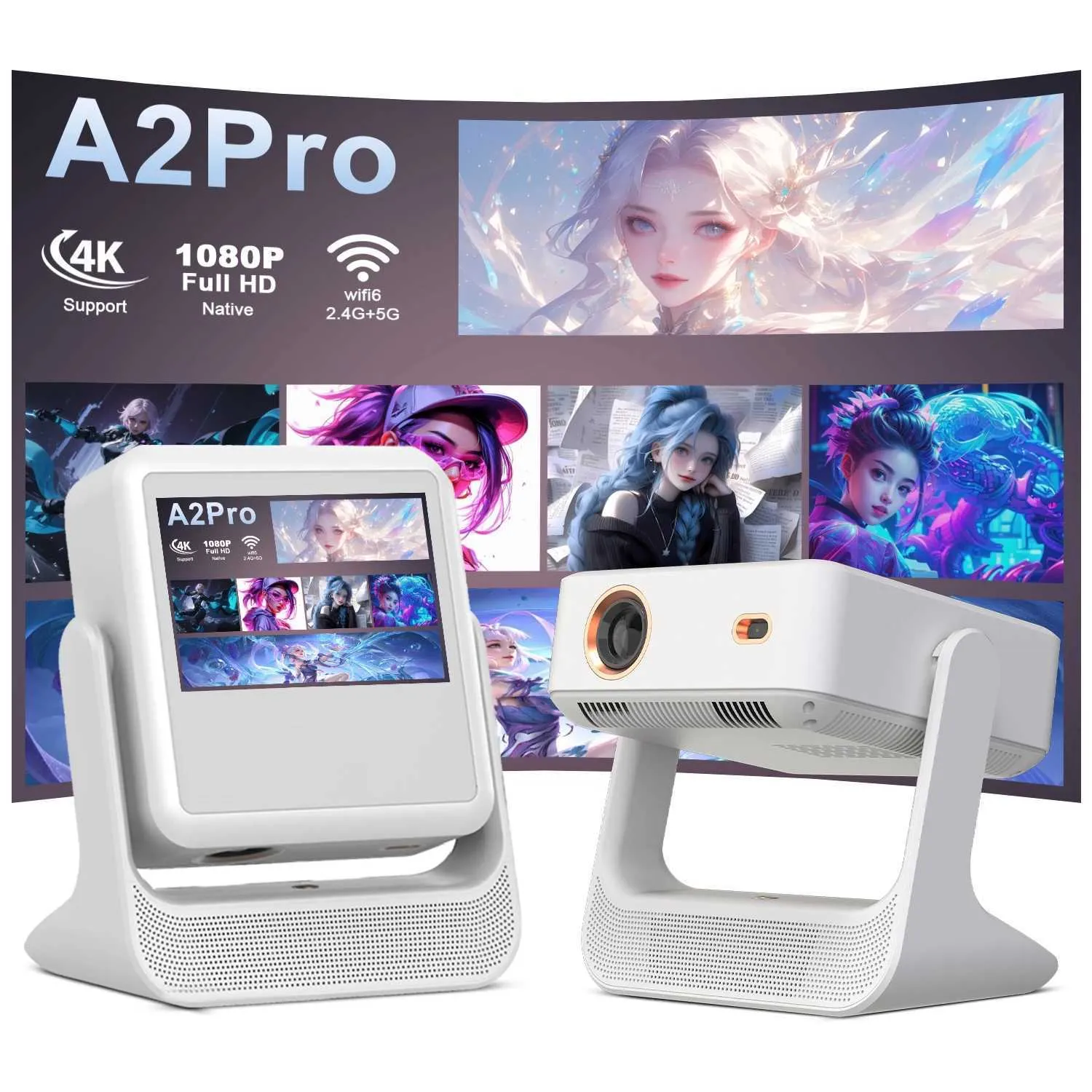 Projector 4k A2pro Android Projector   4K/1080P Dual... 