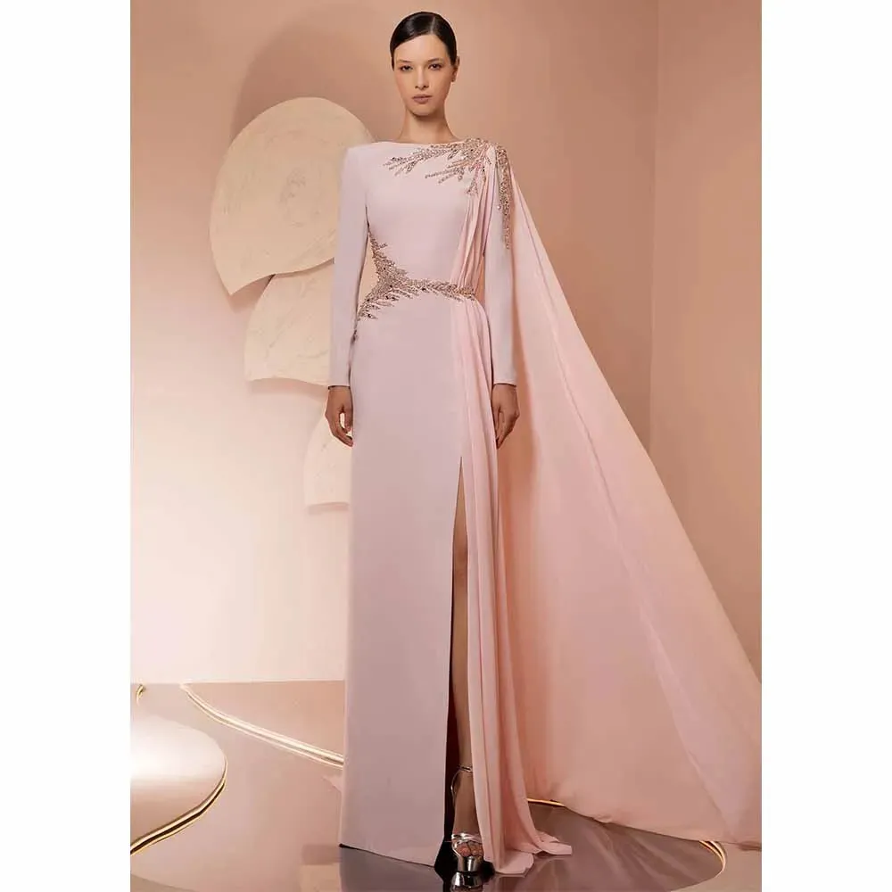 open lace back dress Elegant Backless Long Pink Lace Floral Prom Dress, Pink Lace Formal Gr –  abcprom main image 1