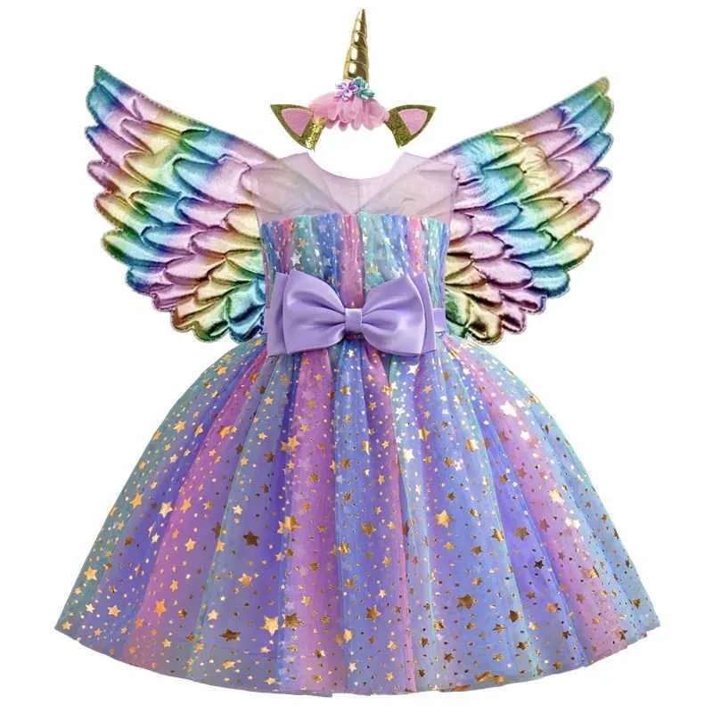 christmas unicorn dress Girls Unicorn Cartoon Dress Sleeveless Christmas New Year Birthday Party  Dresses for 3-7Y