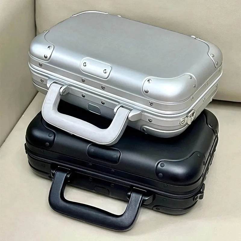 Classic Mini Aluminium Crossbody Hard Carry On Luggage Designer Silver ...