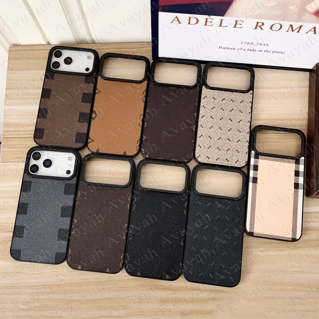 Designer Leather Phone Cases for iPhone 8 to 17 Plus & Samsung Galaxy S20  to S26 Ultra - Luxury Protective Covers for Fold, Note, and Z Flip Models