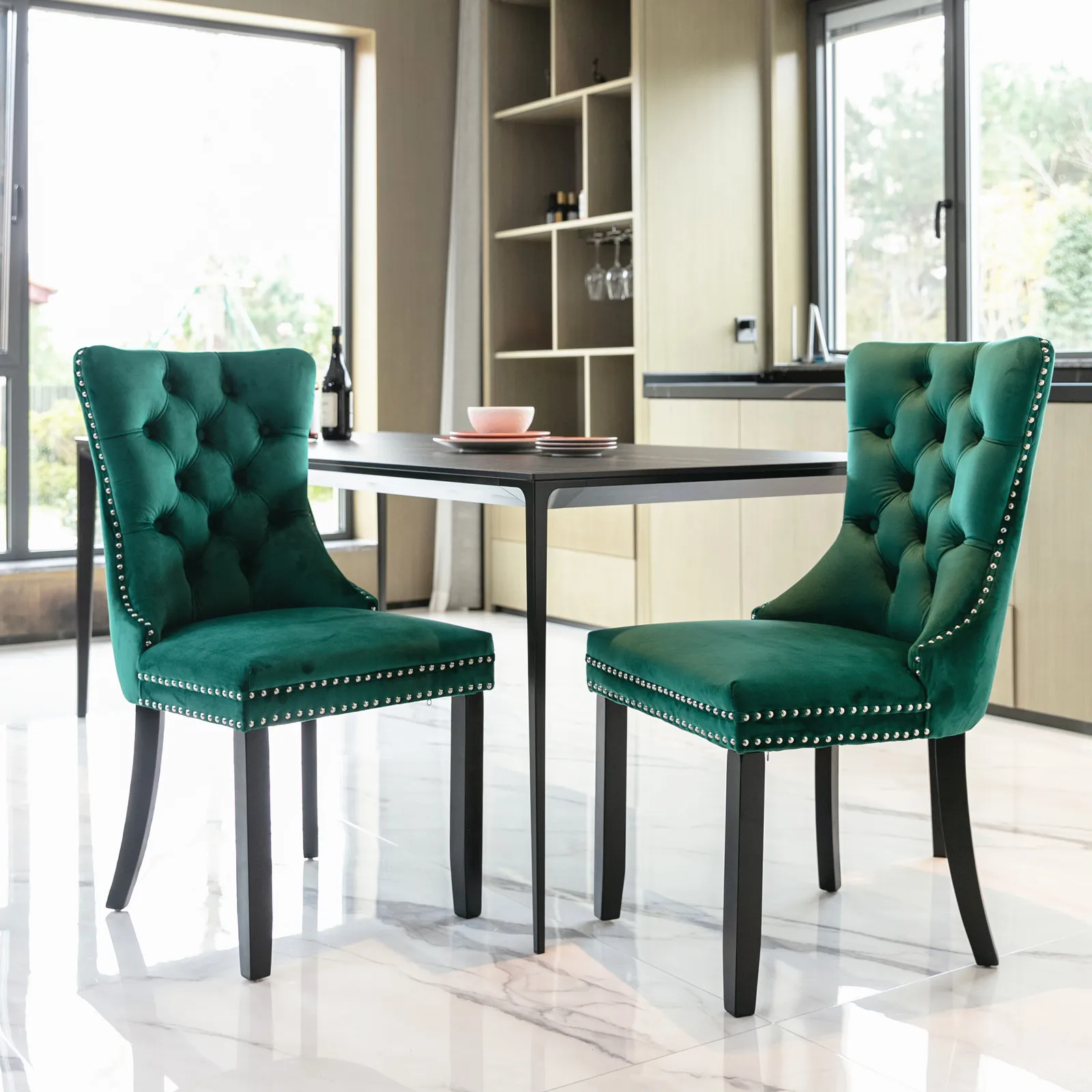Tufted Upholstered Dining Chairs With Nailhead Trim ... From ...