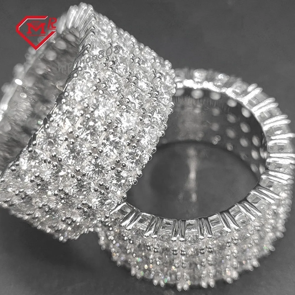Hiphop Moissanite Ring 4 Rows Pave Setting Eternity... From Hip_hop808 ...