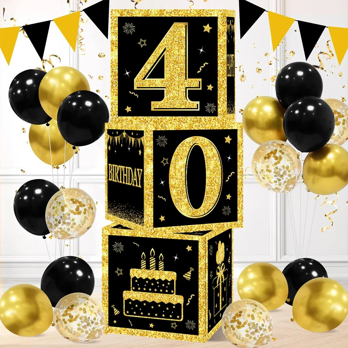 Gold And Black Birthday Decorations Exploding Box ... From Kong08, $6. ...