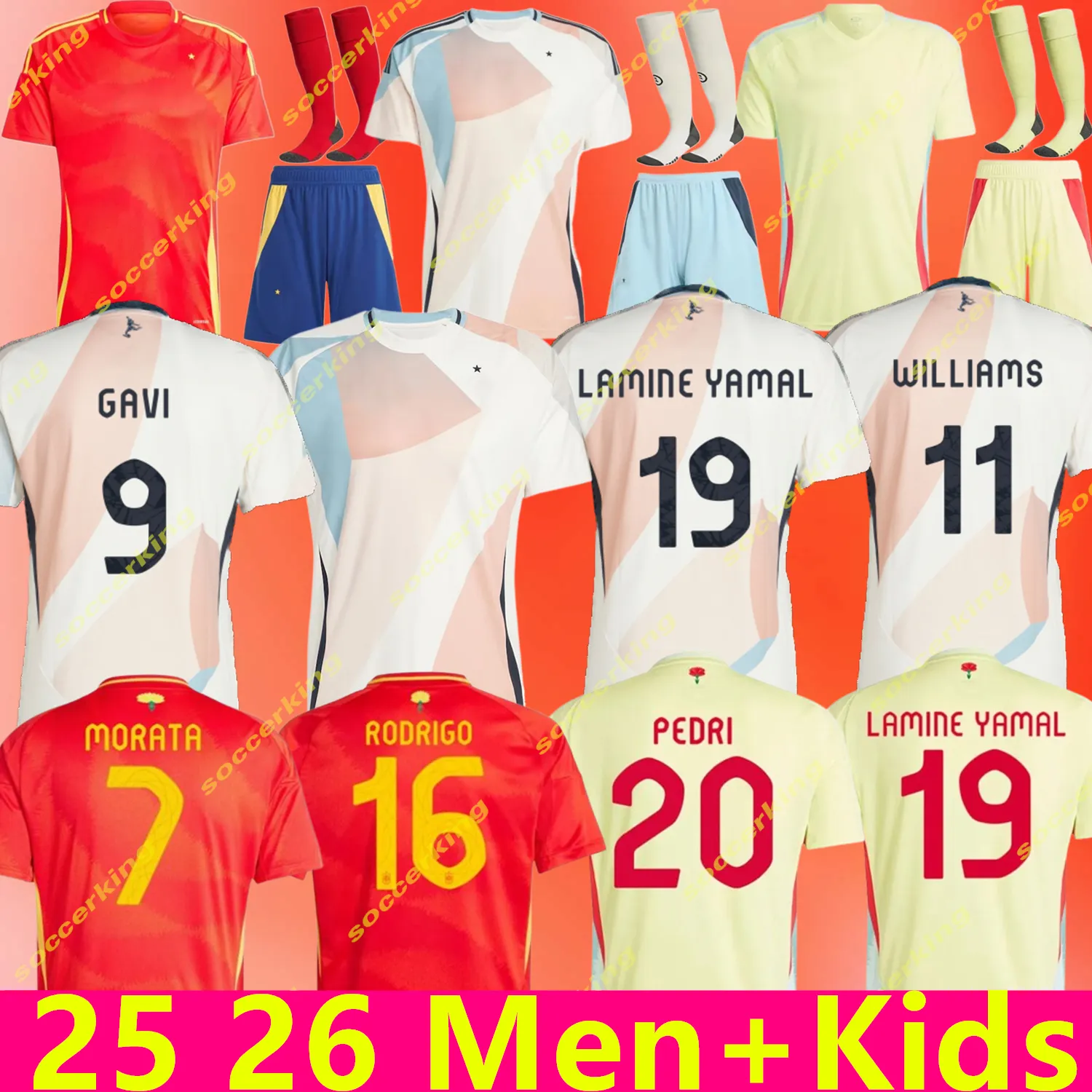 España 2024 Jerseys De Fútbol, ​​Pedri Gavi Lamine Yamal Morata
