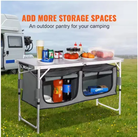 Portable Folding Cooking Counter Outdoor Camping & Barbecue Stove Table ...