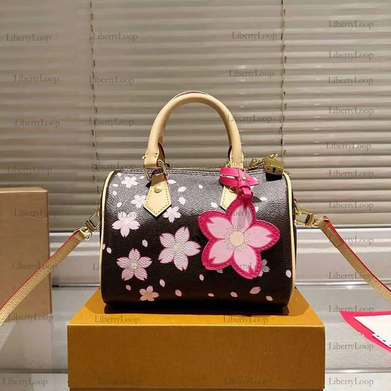 LV Style Cherry Blossom Leather Hobo Bag Designer Inspired Tote