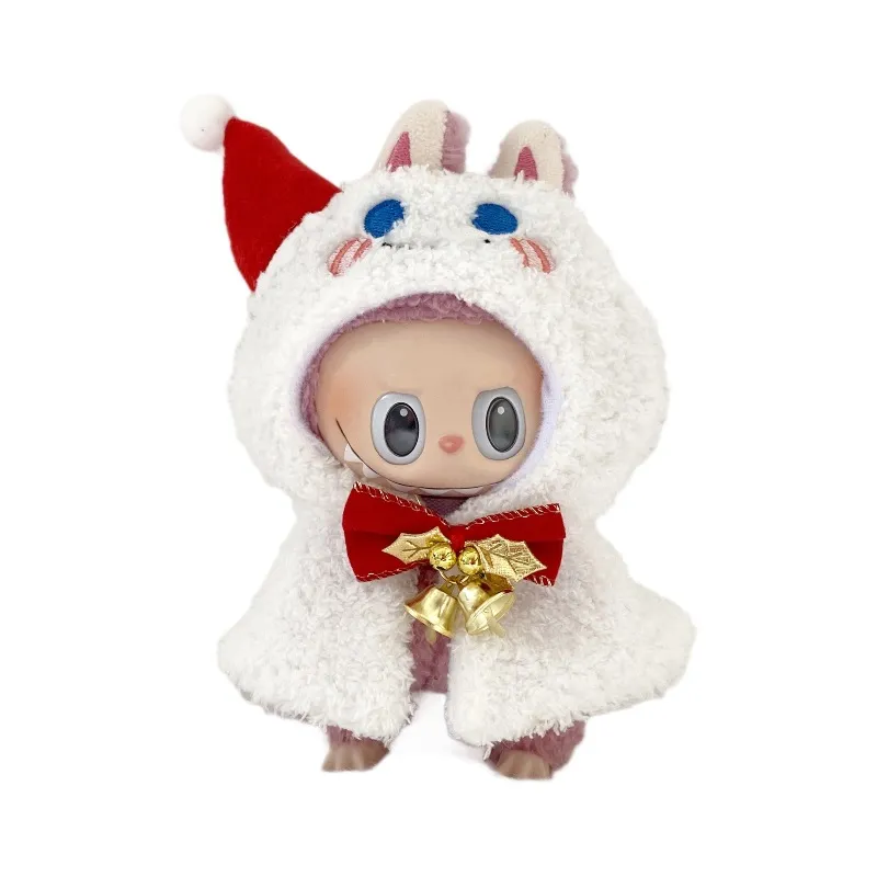 Vestito Per Bambole In Peluche - Costume Con Fiocco Rosso E Orecchie Da Gatto, 15x13 Cm, Nero