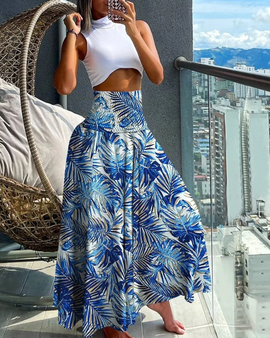 Save Big on Bulk Floral Beach Skirt Fashion Cotton Women Floral Print Skirt  Side Tie Beach Skirts Summer High Waist Wrap Flower Long 250812 Best