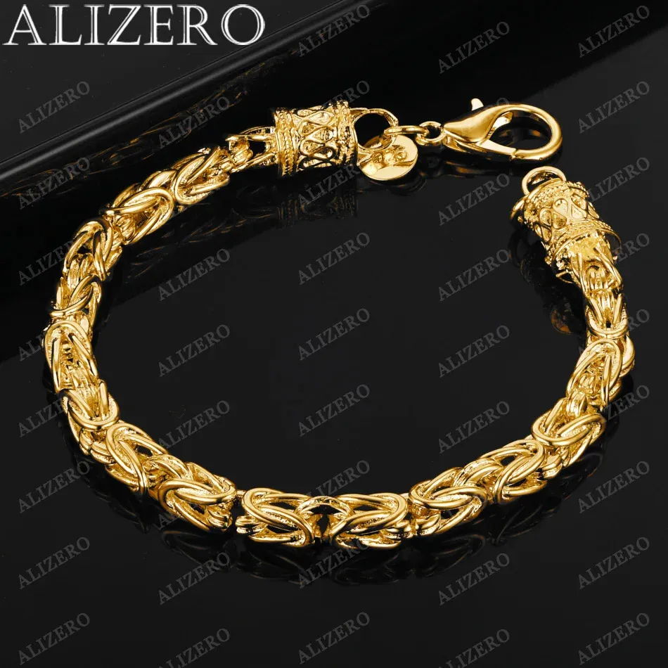 Alizero 18K Gold Bracelet, 5mm Faucet Chain, For Men and Women, Fashion ...