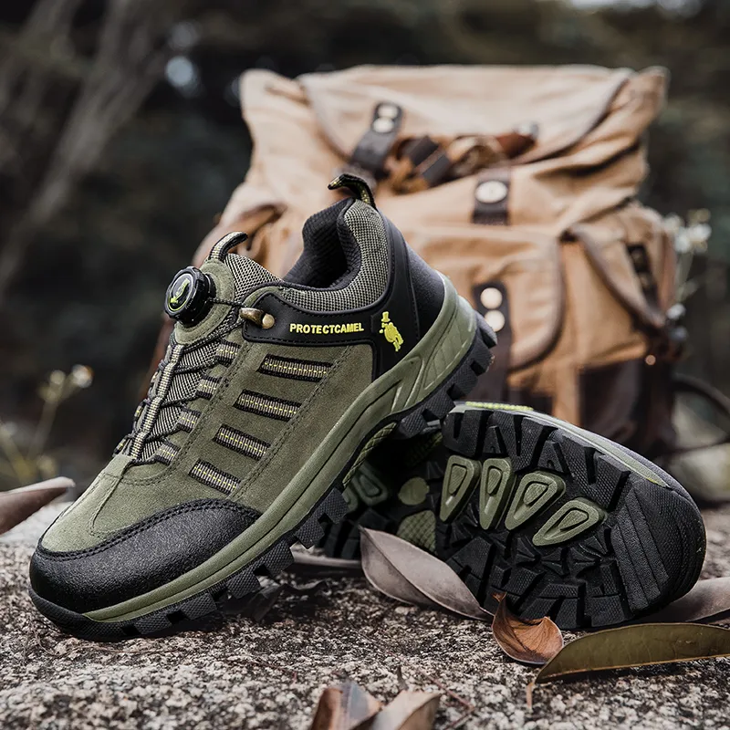 PROTECTCAMEL Designer Free Shipping Hot Outdoor Sports Running Casual Anti Slip Light Hiking Shoes Green Grey_voghion.com