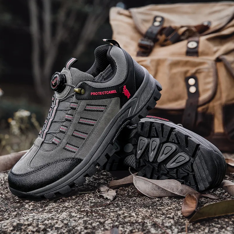 PROTECTCAMEL Designer Free Shipping Hot Outdoor Sports Running Casual Anti Slip Light Hiking Shoes Green Grey_voghion.com