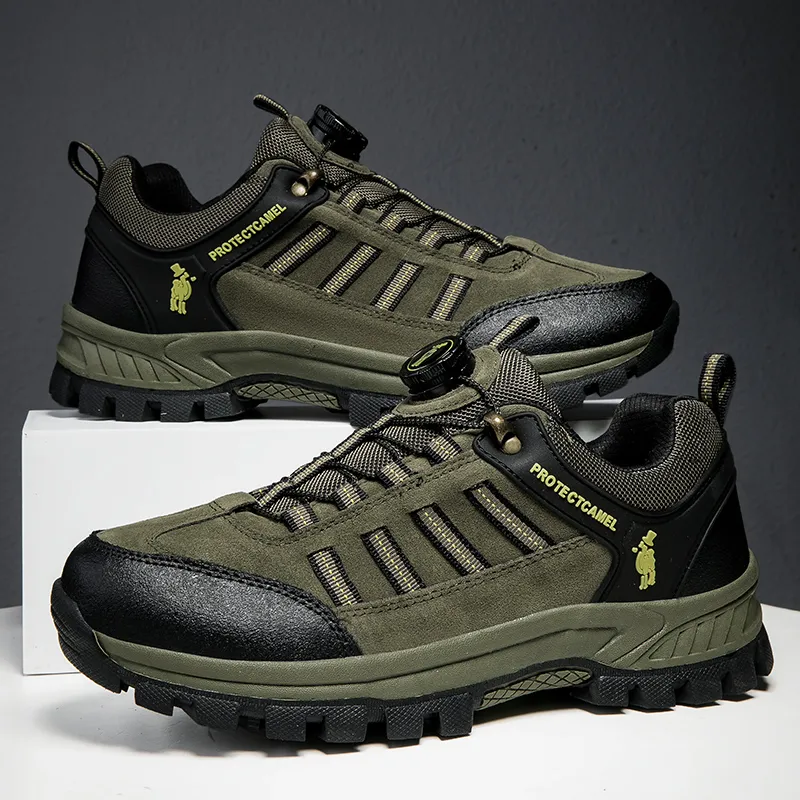 PROTECTCAMEL Designer Free Shipping Hot Outdoor Sports Running Casual Anti Slip Light Hiking Shoes Green Grey_voghion.com