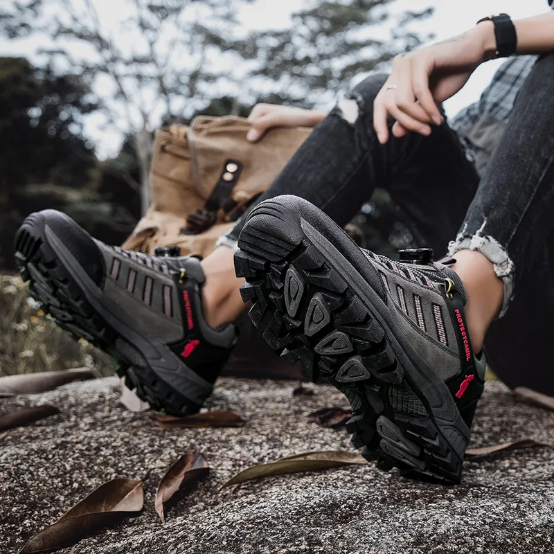 PROTECTCAMEL Designer Free Shipping Hot Outdoor Sports Running Casual Anti Slip Light Hiking Shoes Green Grey_voghion.com