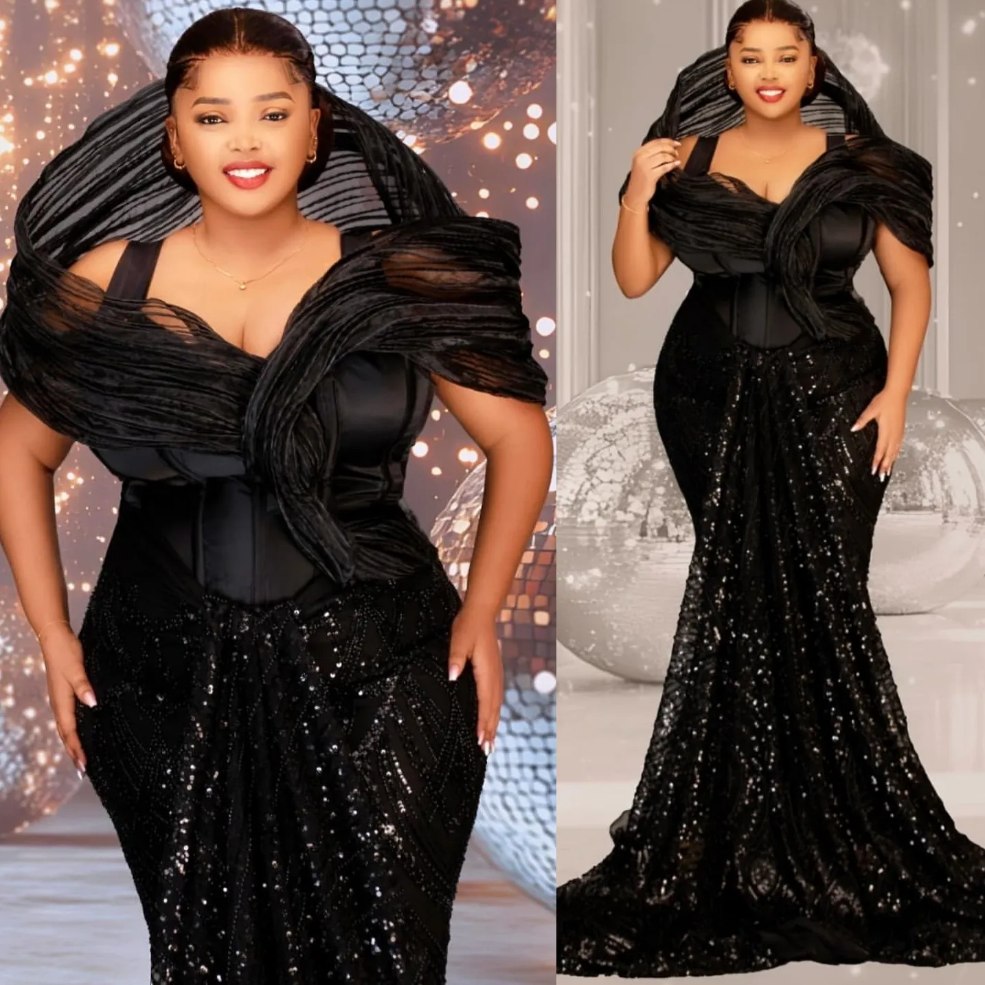dusty blue formal dress Zapaka Women Satin Long Sleeves with Black Plus-Size Formal Dresses dresses-maxi-woman Color:Purple Wisteria