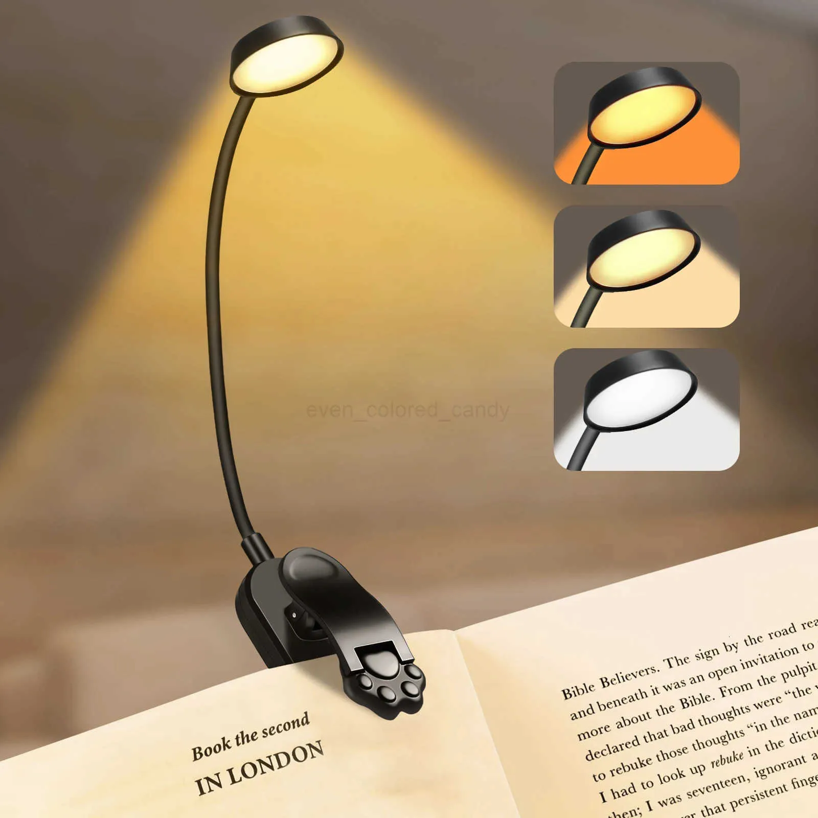 Mini Reading Light Mini LED Clip On Book Light Flexible Foldable USB... From Even_colored ...