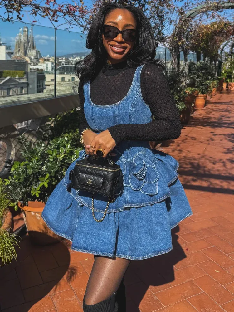 denim dress women summer loveimgs Women's Summer Tie Shoulder Sleeveless Denim Mini Dress Casual Flowy Swing Pleated Short Denim Dress (X-Small,Dark Blue) at Amazon Women's Clothing store