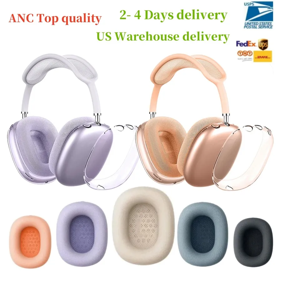 AirPods Max 2ケース：透明なTPUシリコン防水防水保護カバーAirPods