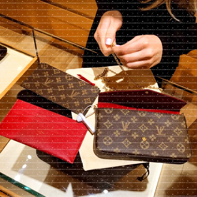 10A Multi Felicie Pochette Luxury Shoulder Clutch Bag Womens Metal