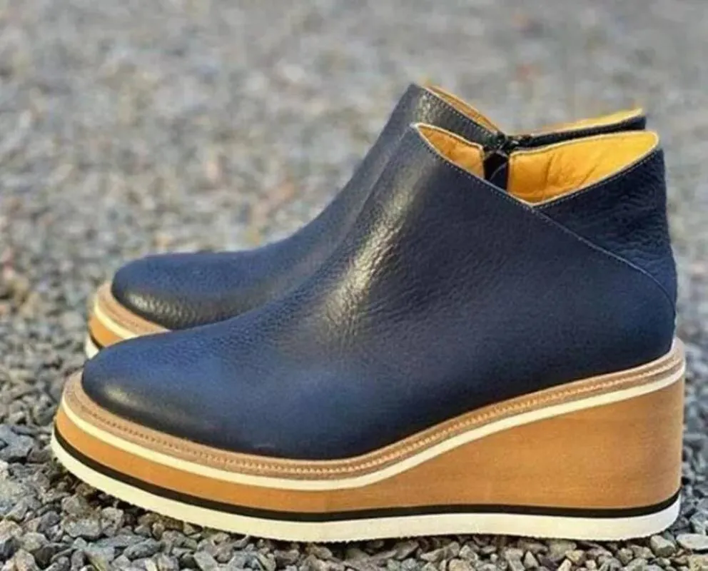 Winter Snow PU Leather Ankle Boots Spring Flat Shoes Woman Short Brown With Fur For Women Lace Up Botas Mujer Ddmysaturn_voghion.com