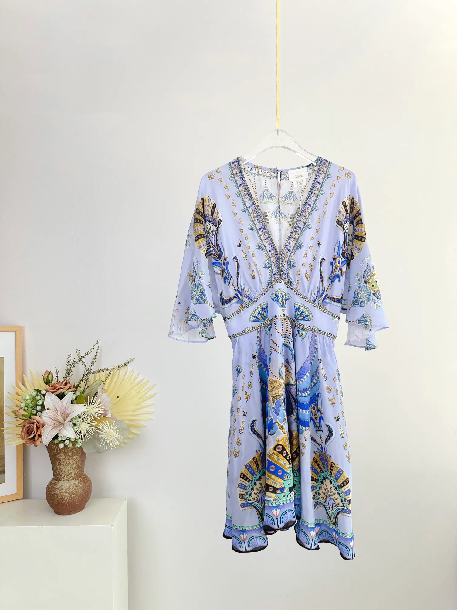 polyester a line dress Milena A-line Stone Polyester Floor Length Dress