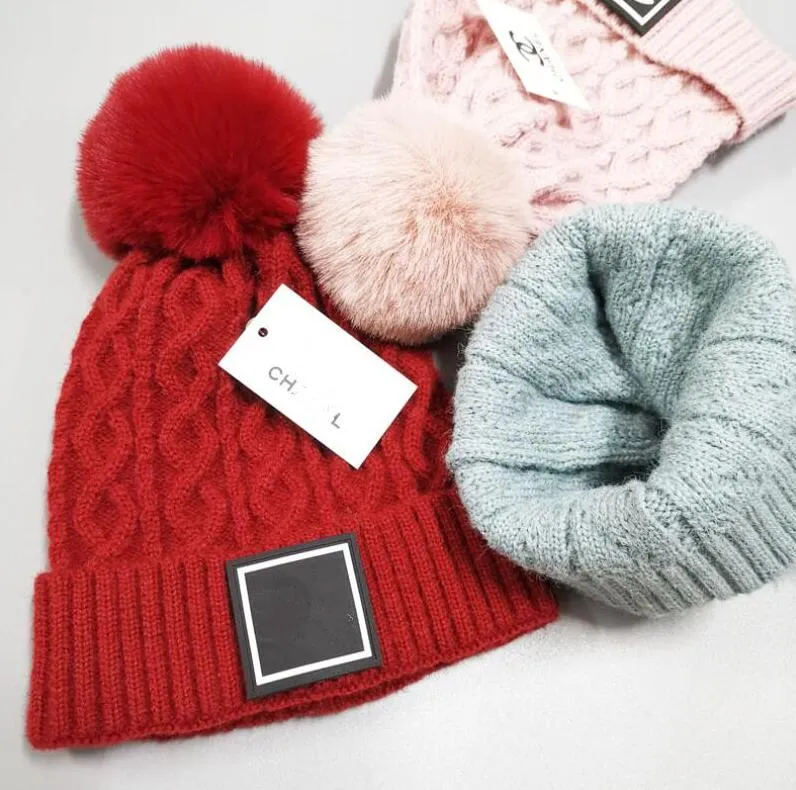 Save Big on Bulk Womens Knitted Beanie Hats Designer Winter Knitted Woolen  Hat Women Chunky Knit Thick Warm Faux Fur Pom Beanies Hats Female Bonnet