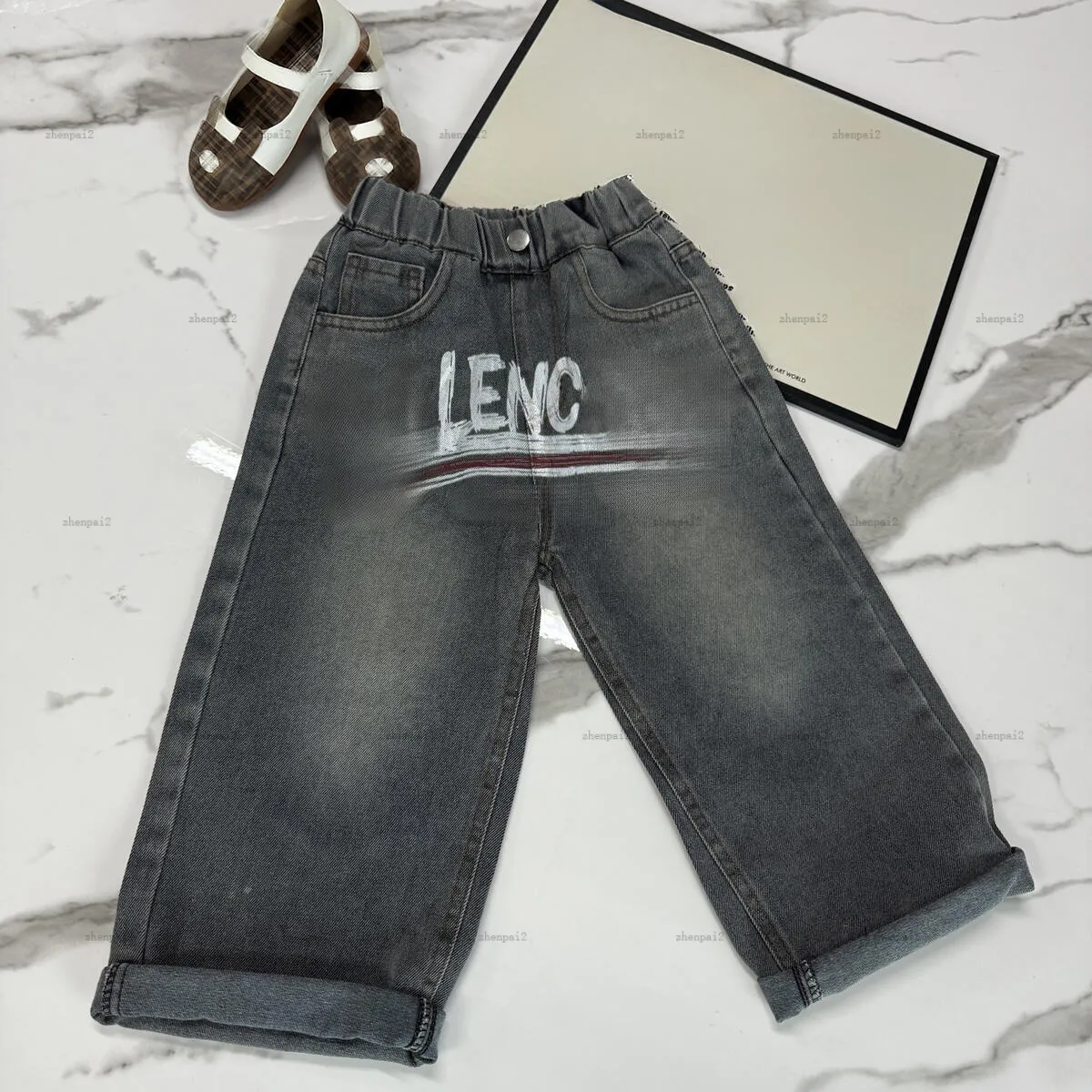 Luxury Baby Jeans   Autumn Denim Pants With Painted... 