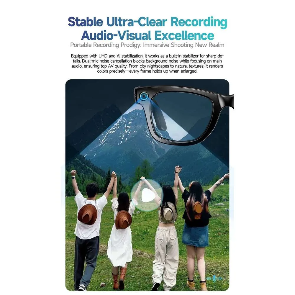 Occhiali intelligenti Meta AI con fotocamera da 8 MP, registrazione video, traduzione in oltre 100 lingue, occhiali da sole, chiamata Bluetooth, riproduzione musicale_voghion.com