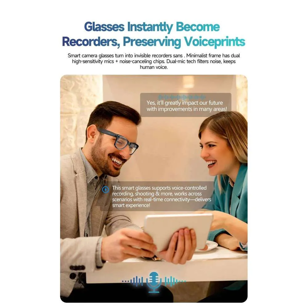 Occhiali intelligenti Meta AI con fotocamera da 8 MP, registrazione video, traduzione in oltre 100 lingue, occhiali da sole, chiamata Bluetooth, riproduzione musicale_voghion.com