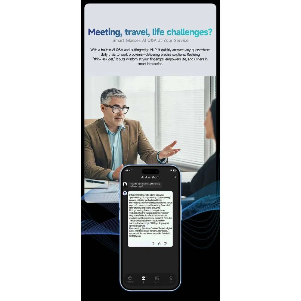 Occhiali intelligenti Meta AI con fotocamera da 8 MP, registrazione video, traduzione in oltre 100 lingue, occhiali da sole, chiamata Bluetooth, riproduzione musicale_voghion.com