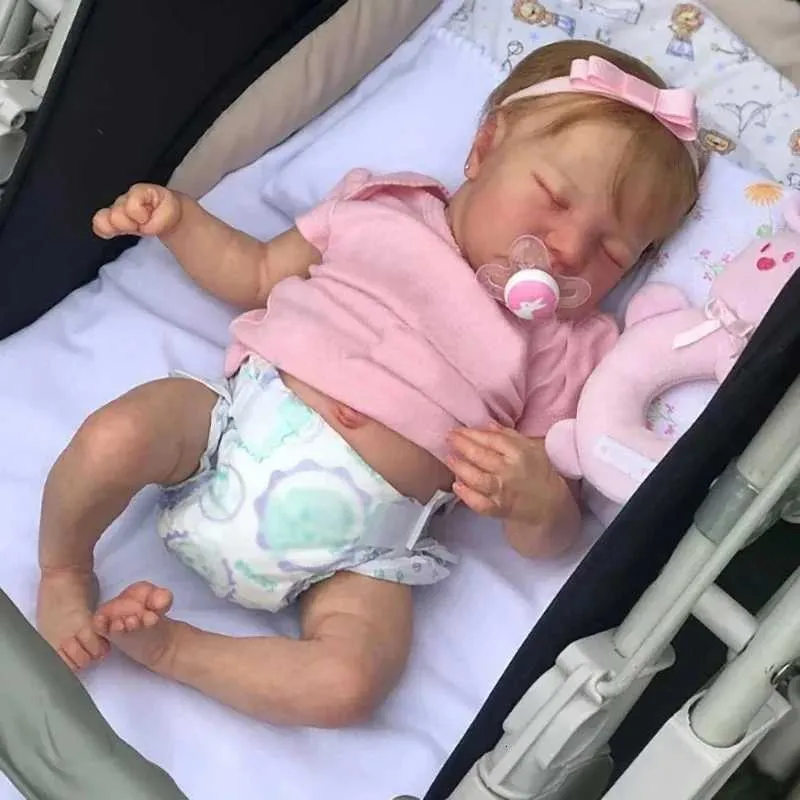 47cm/18.5 フルボディビニールリボーンベイビードール レヴィ眠り現実
