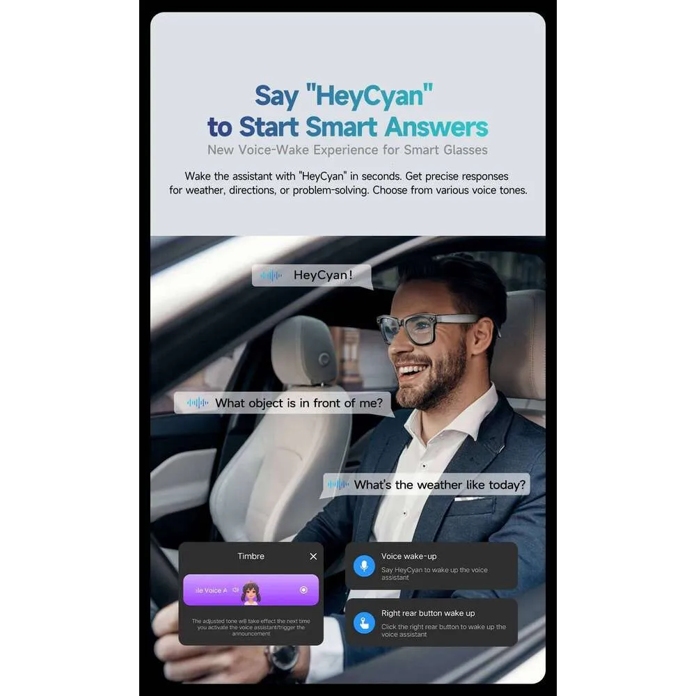 Occhiali intelligenti Meta AI con fotocamera da 8 MP, registrazione video, traduzione in oltre 100 lingue, occhiali da sole, chiamata Bluetooth, riproduzione musicale_voghion.com