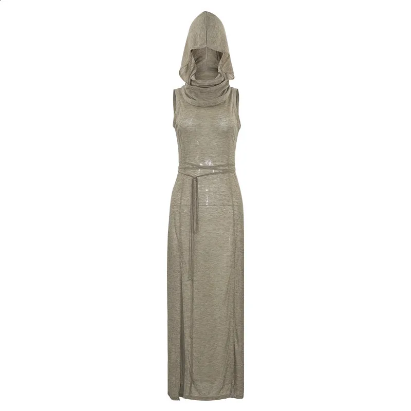 Hooded Mesh Maxi Dress With Zipper Back ... From Ren02, $13.28 | DHgate.Com