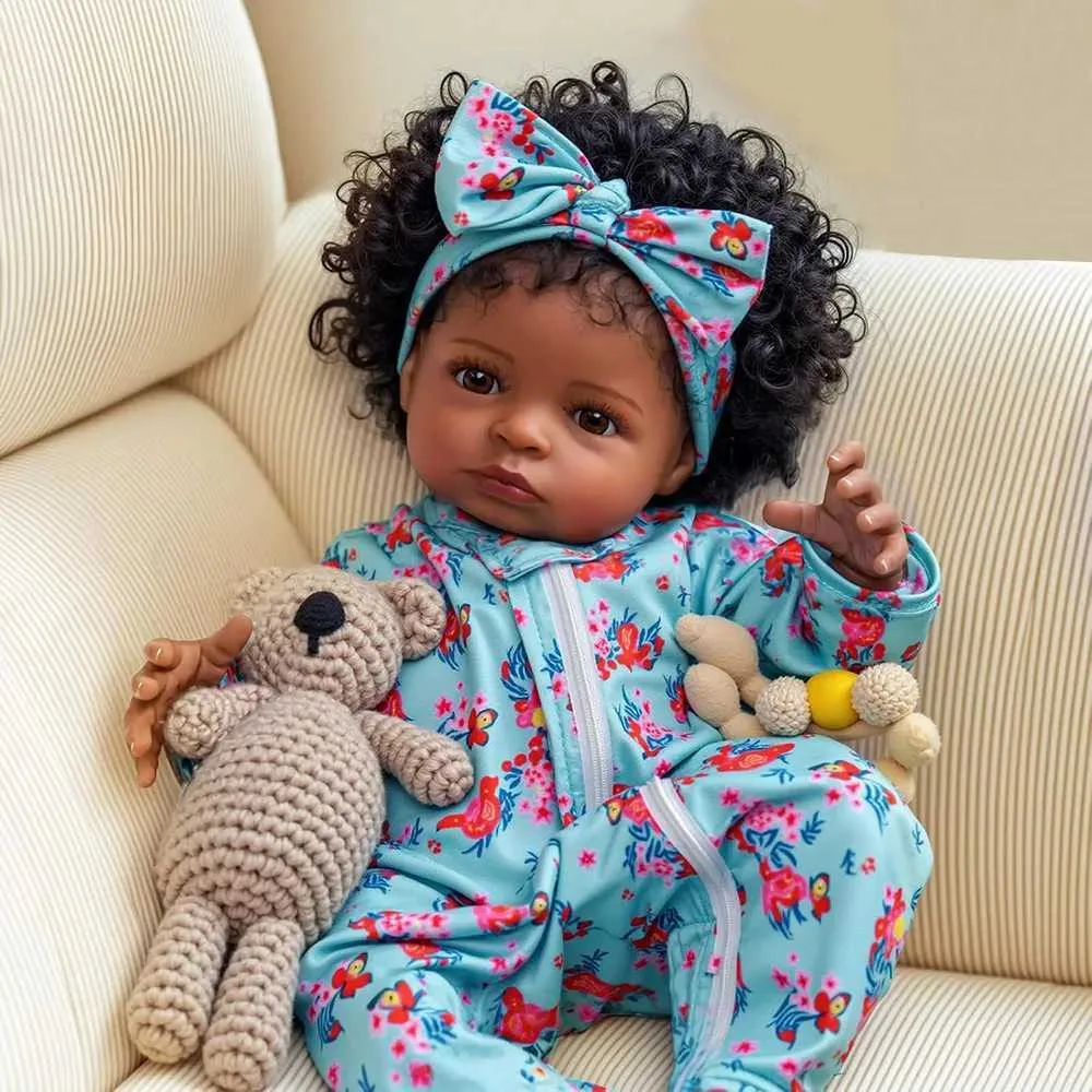 Bébé reborn en silicone le vrai noir