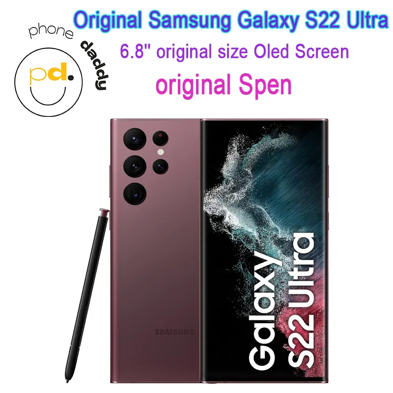 Original Samsung Galaxy S22 Ultra 5G S908U1 Unlocked Cellphone with SPen,  OLED Screen, Octa Core, 8GB+128GB or 12GB+256GB