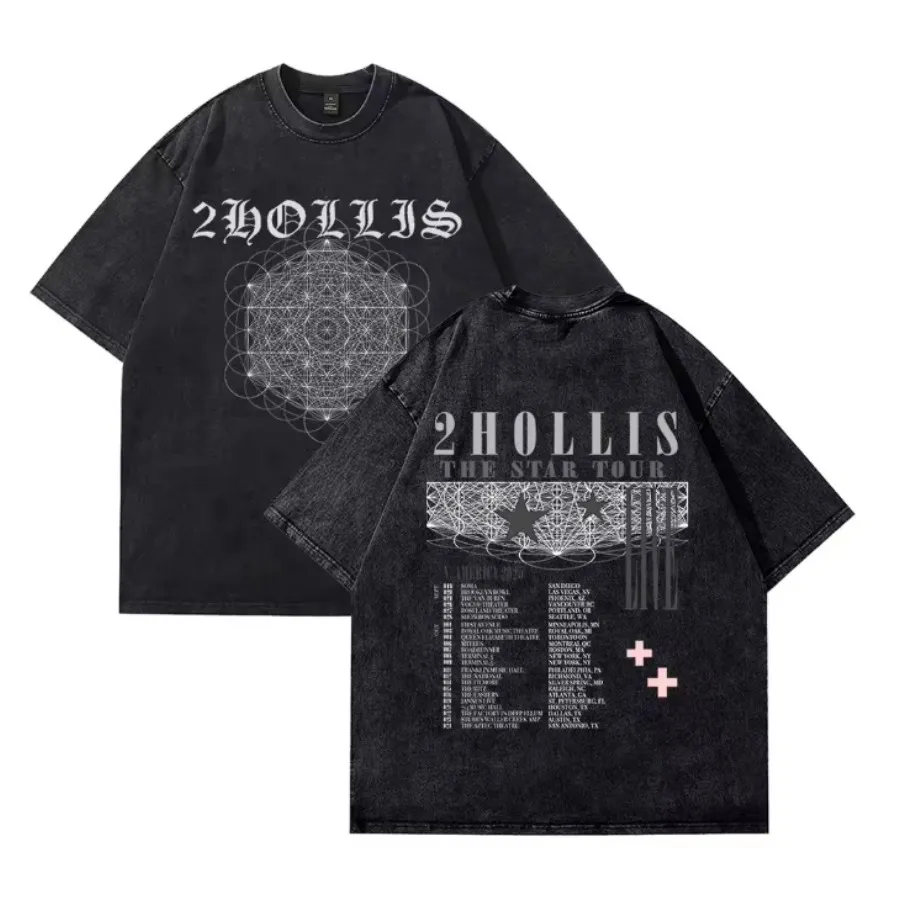 2025 2hollis The Star Tour Merch Oversized T-Shirt Mens Vintage