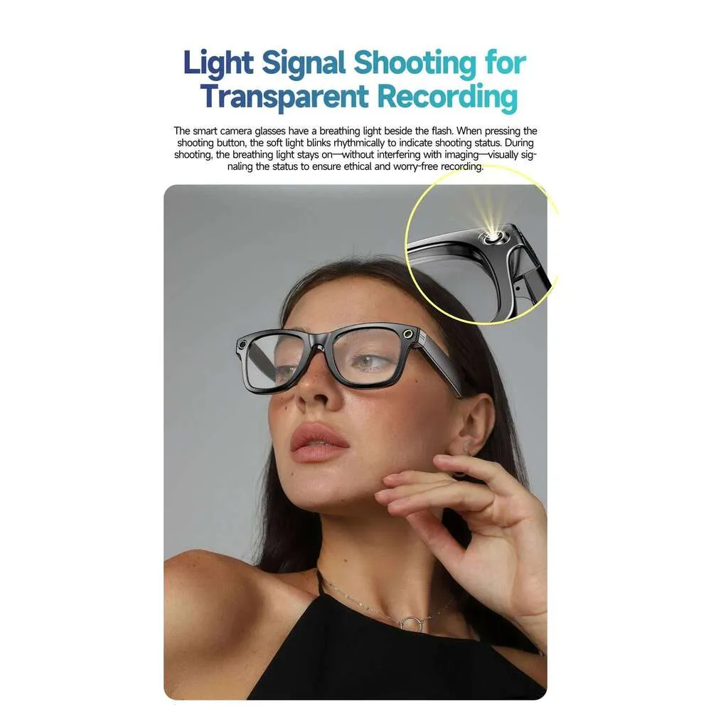 Occhiali intelligenti Meta AI con fotocamera da 8 MP, registrazione video, traduzione in oltre 100 lingue, occhiali da sole, chiamata Bluetooth, riproduzione musicale_voghion.com