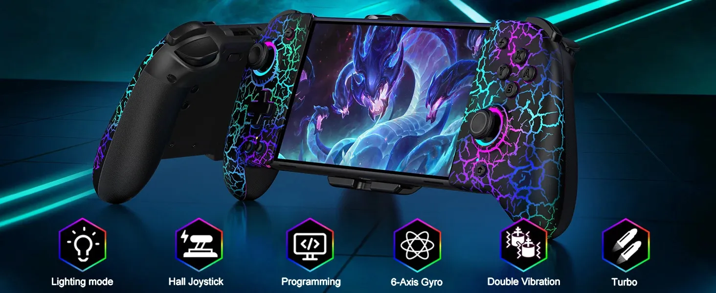 Switch Contrllers Built In BEBONCOOL JC200 Switch Controller for Nintendo Switch and Switch OLED ...