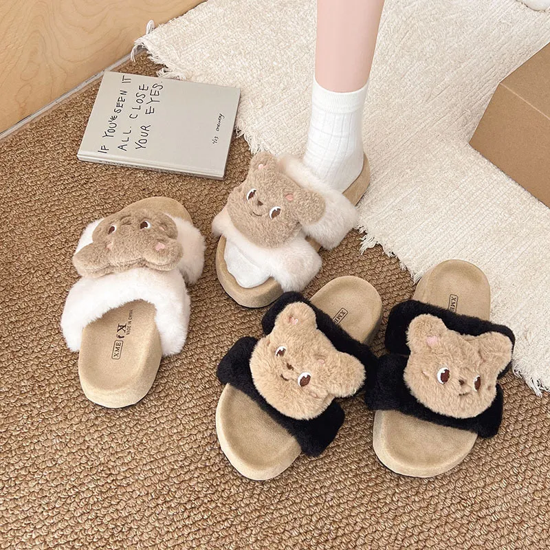 Consegna gratuita, pantofole da donna in cotone e lana comode, per uso interno ed esterno, morbide e comode_voghion.com