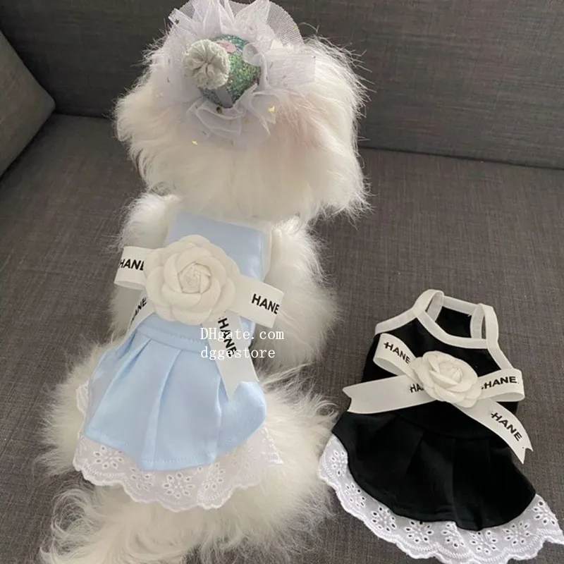 luxury dog dresses Black Tweed Rhinestone Dress with Hat Elegant French Couture Style strap top / S Elevate your little ones style with our elegant pink tulle dress Designer Dog Clothes Brand Luxury