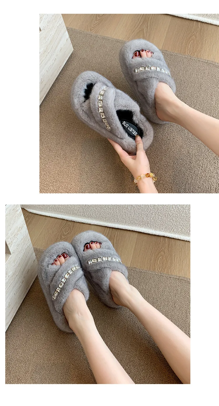 Pantofole donna in cotone con interno in pile per casa ed esterno_voghion.com