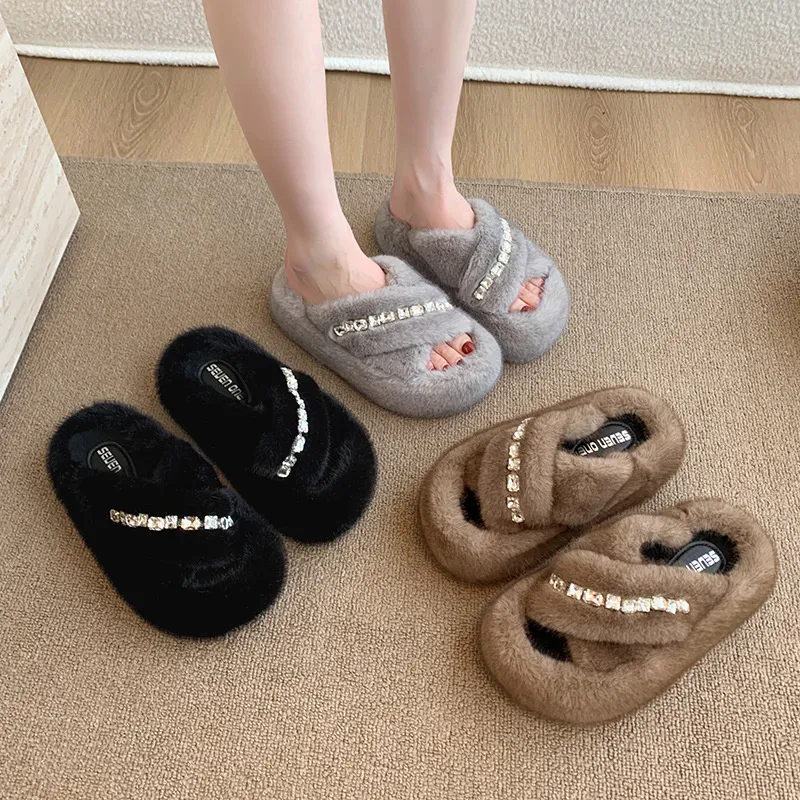 Consegna gratuita, scarpe da donna in cotone con calore in pile, antiscivolo, adatte per interni ed esterni_voghion.com