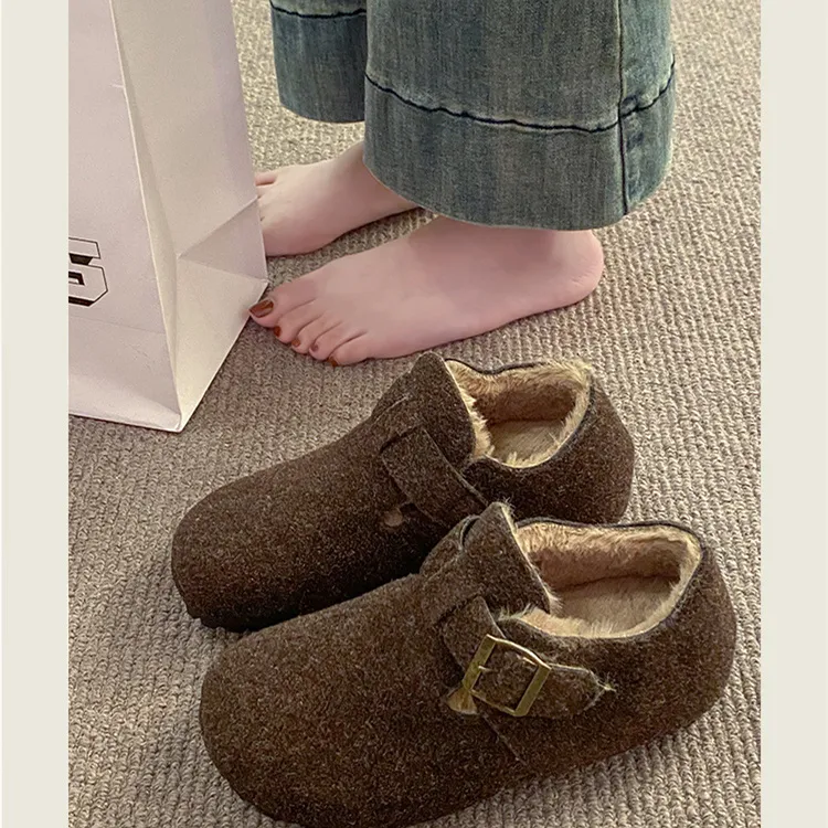 Novas botas femininas de designer com entrega grátis, em algodão elegante, para uso interno e externo, com forro macio e quentinho._voghion.com