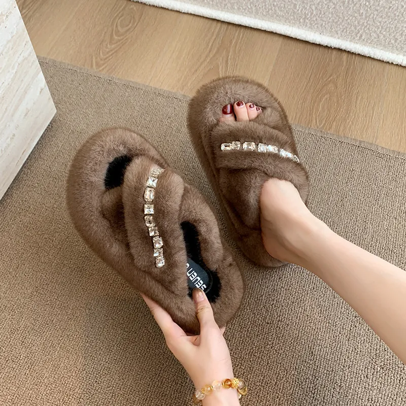 Consegna gratuita, scarpe da donna in cotone con calore in pile, antiscivolo, adatte per interni ed esterni_voghion.com