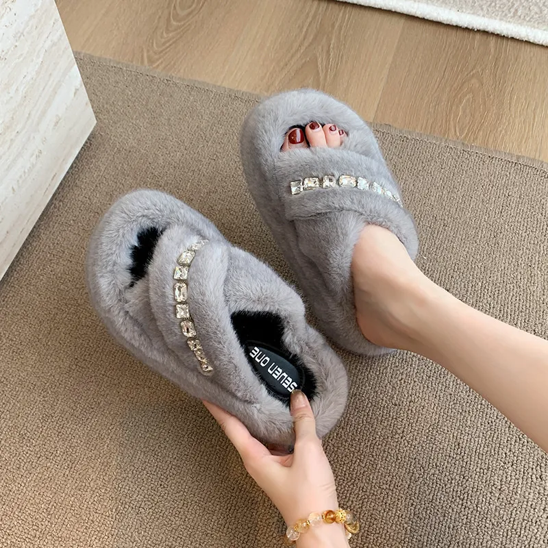Consegna gratuita, scarpe da donna in cotone con calore in pile, antiscivolo, adatte per interni ed esterni_voghion.com