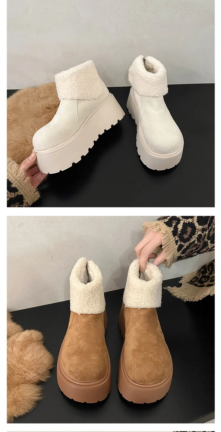 Botas de nieve para mujer en algodón con forro para trekking_voghion.com