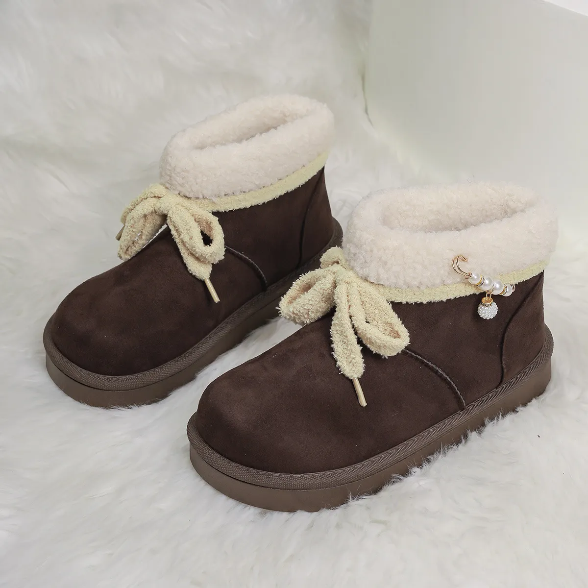new Free Delivery Designer Woman Cotton Comfortable Snow With Short Sleeves And Plush Outdoor Winter Boots_voghion.com