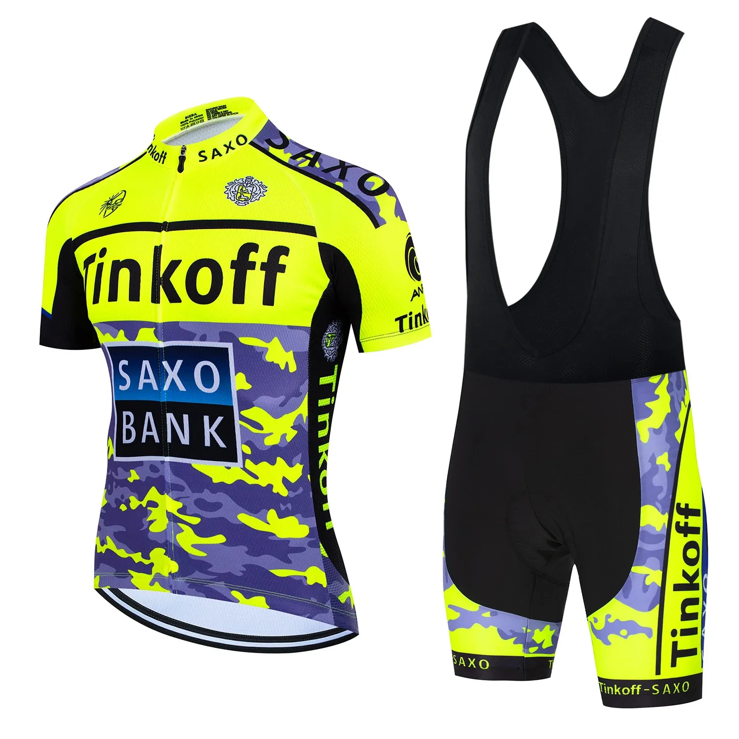 Tinkoff Saxo Bank Cicling Jersey Set Di Ciclismo Traspirante